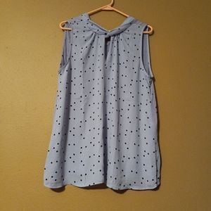Loft light blue polka dot sleeveless tank top